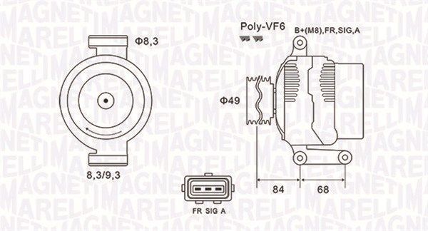 MAGNETI MARELLI Генератор 063731864010